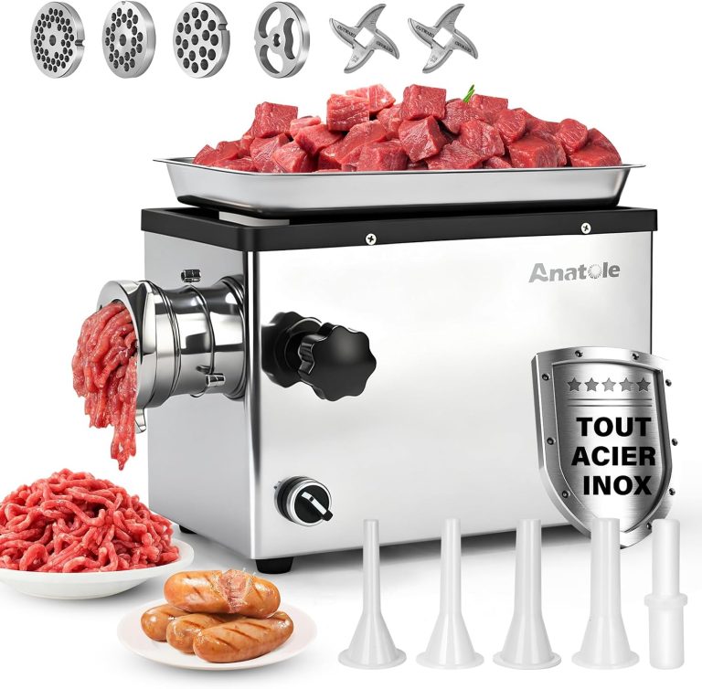 Anatole Hachoir à Viande Électrique Professionnel 1100W Acier Inox Intégral