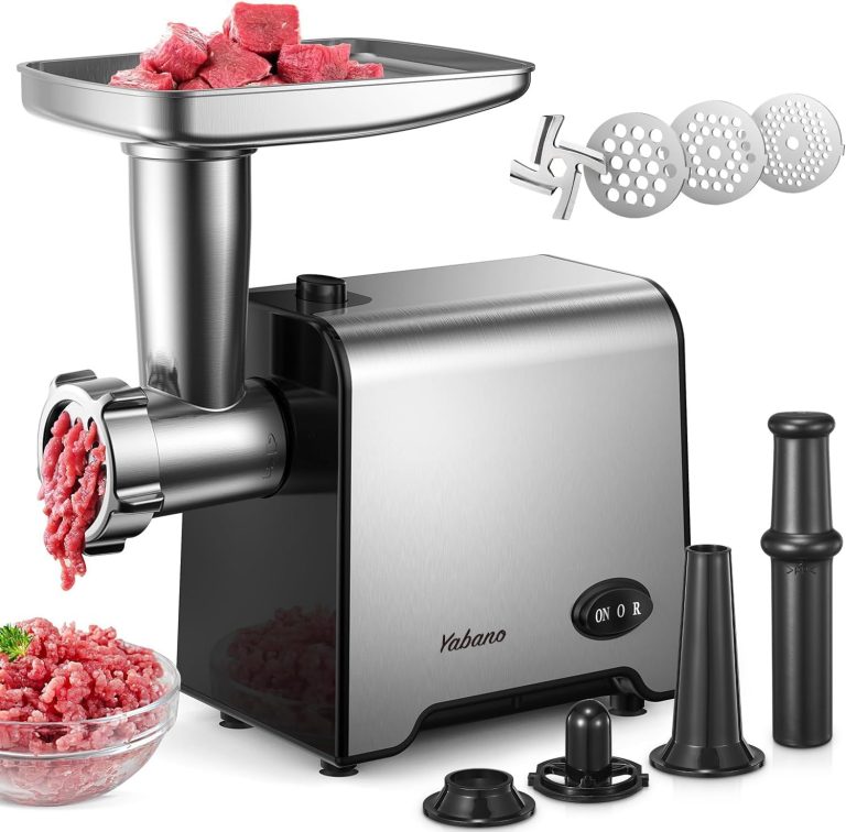 Yabano Hachoir à Viande Électrique Inox avec Kit Saucisse et Kebbé